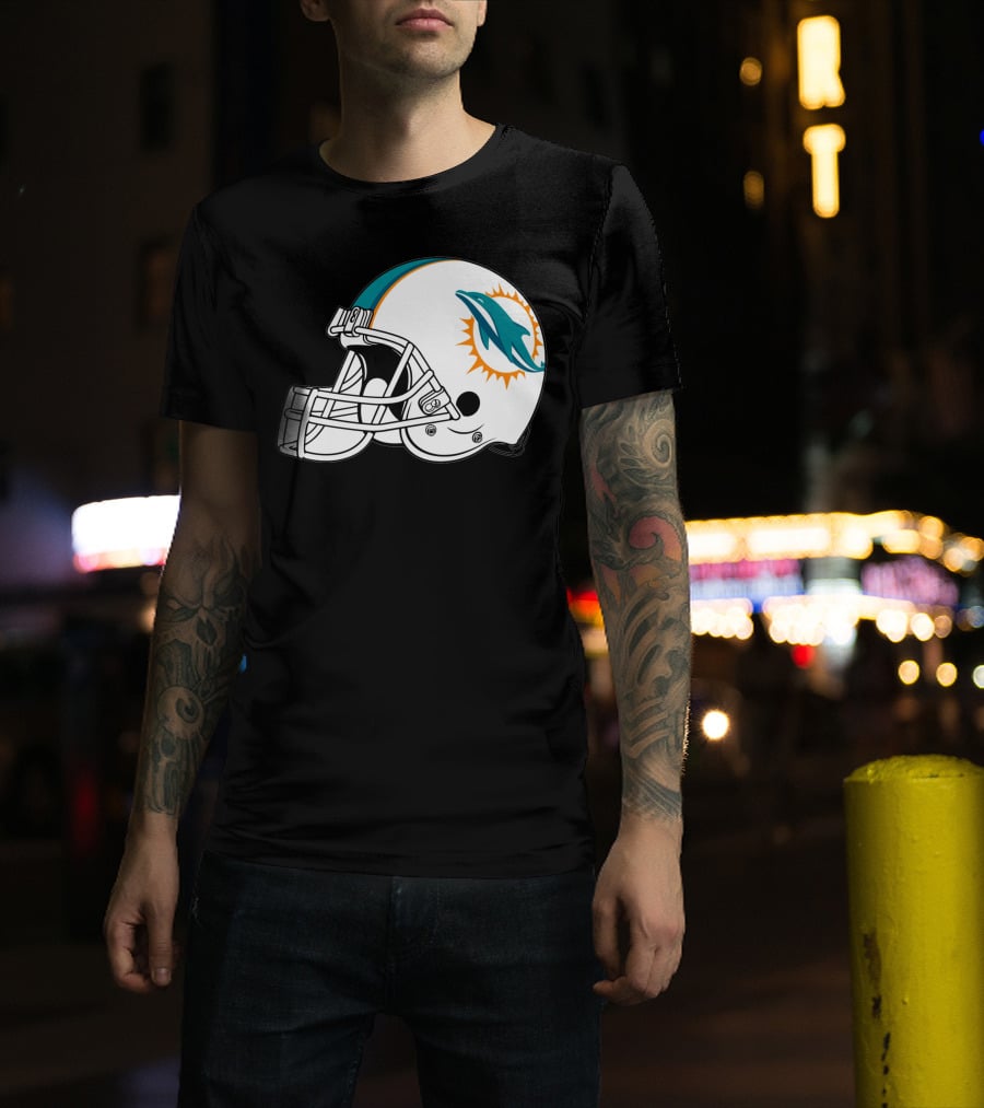Miami Dolphins Helmet Football Team T-Shirt