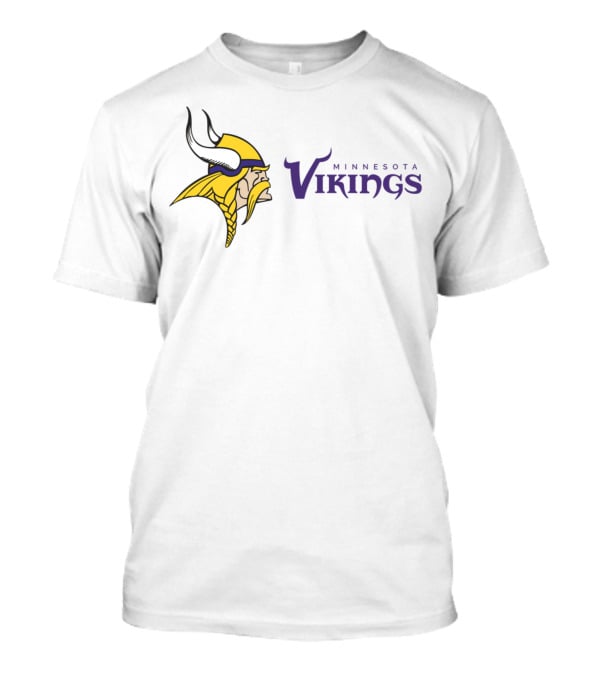 Minnesota Vikings Football Team Logo With Viking Helmet And Braided Beard T-Shirt