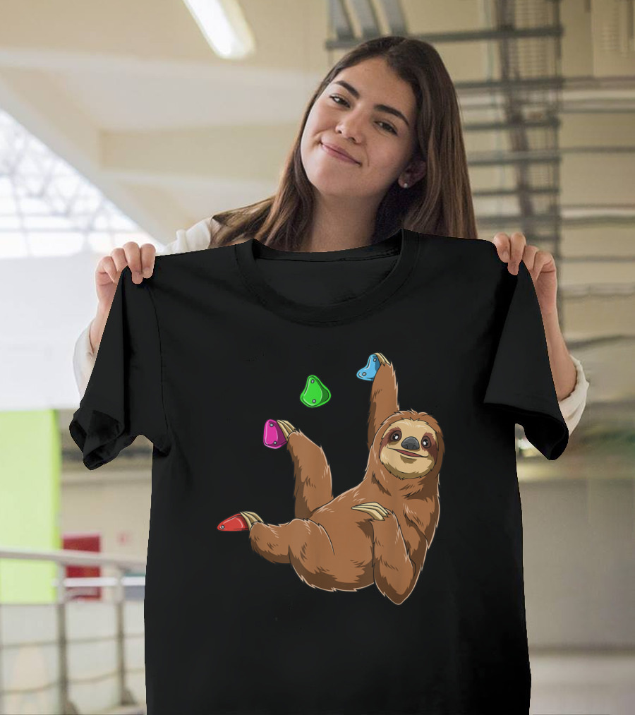 Chilled Sloth Climbing Bouldering Holds T-Shirt