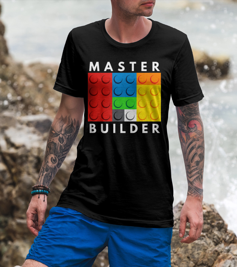 Master Builder Building Blocks Colorful Brick T-Shirt
