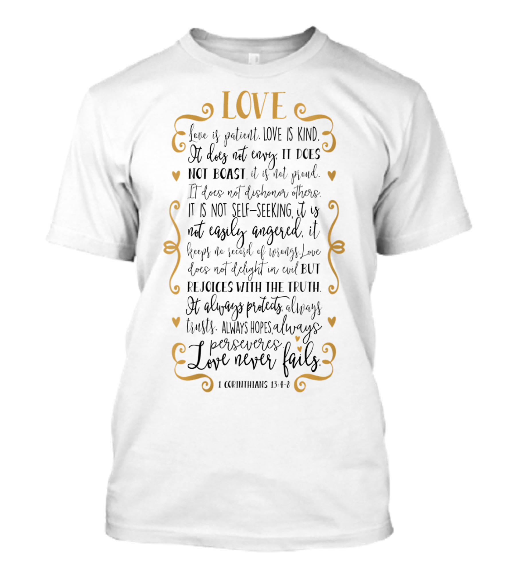 Love Is Patient Love Is Kind Bible Verse 1 Corinthians 13:4-8 Wedding T-Shirt