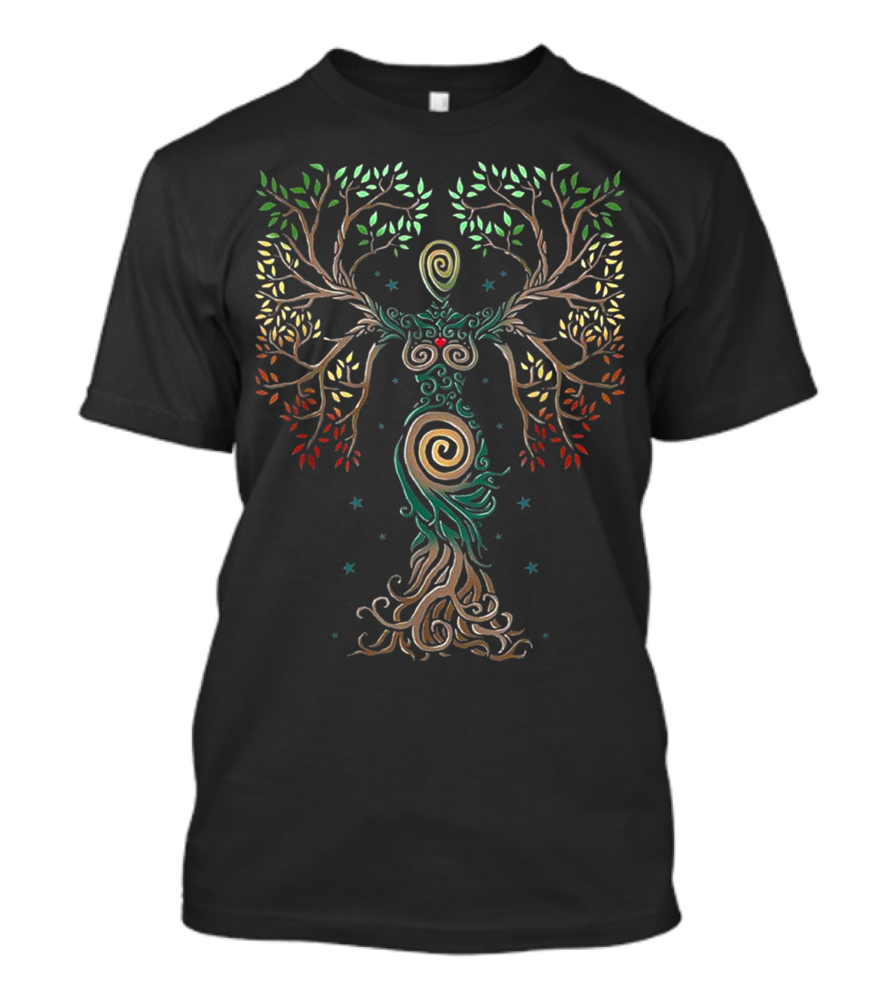 Tree Of Life Woman With Floral Design Elements T-Shirt