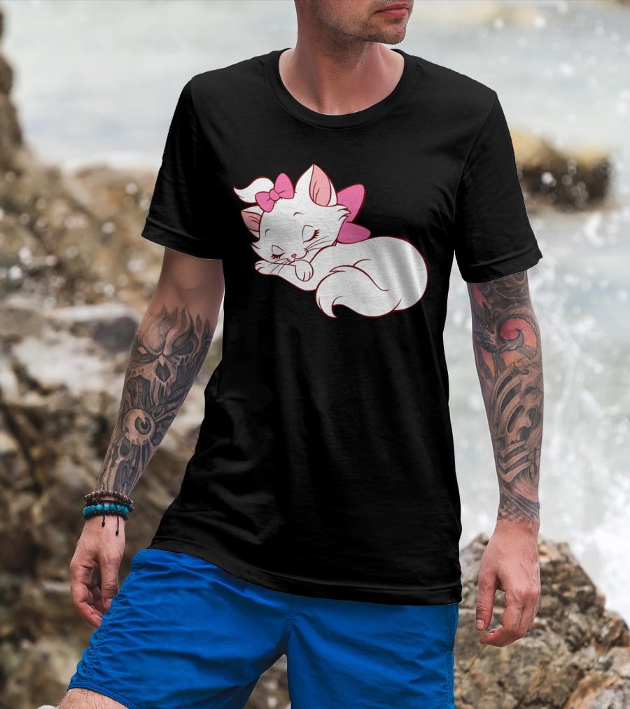 WoMarie Marie Cat Aristocats Kitty Cartoon T-Shirt