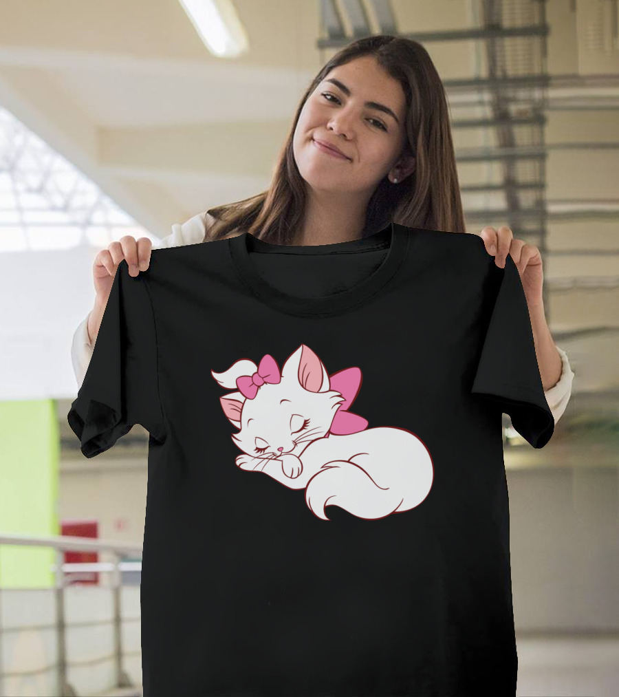 WoMarie Marie Cat Aristocats Kitty Cartoon T-Shirt