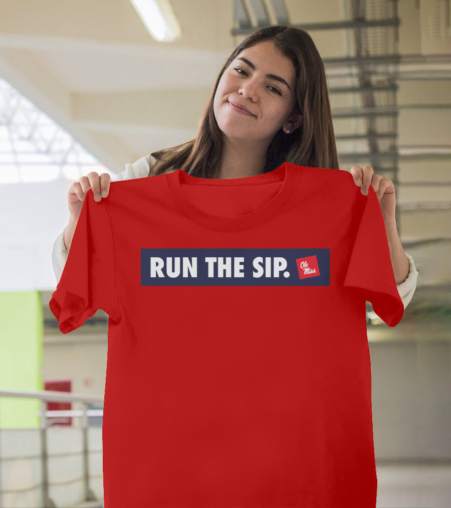 Ole Miss Run The Sip Bold Red T-Shirt