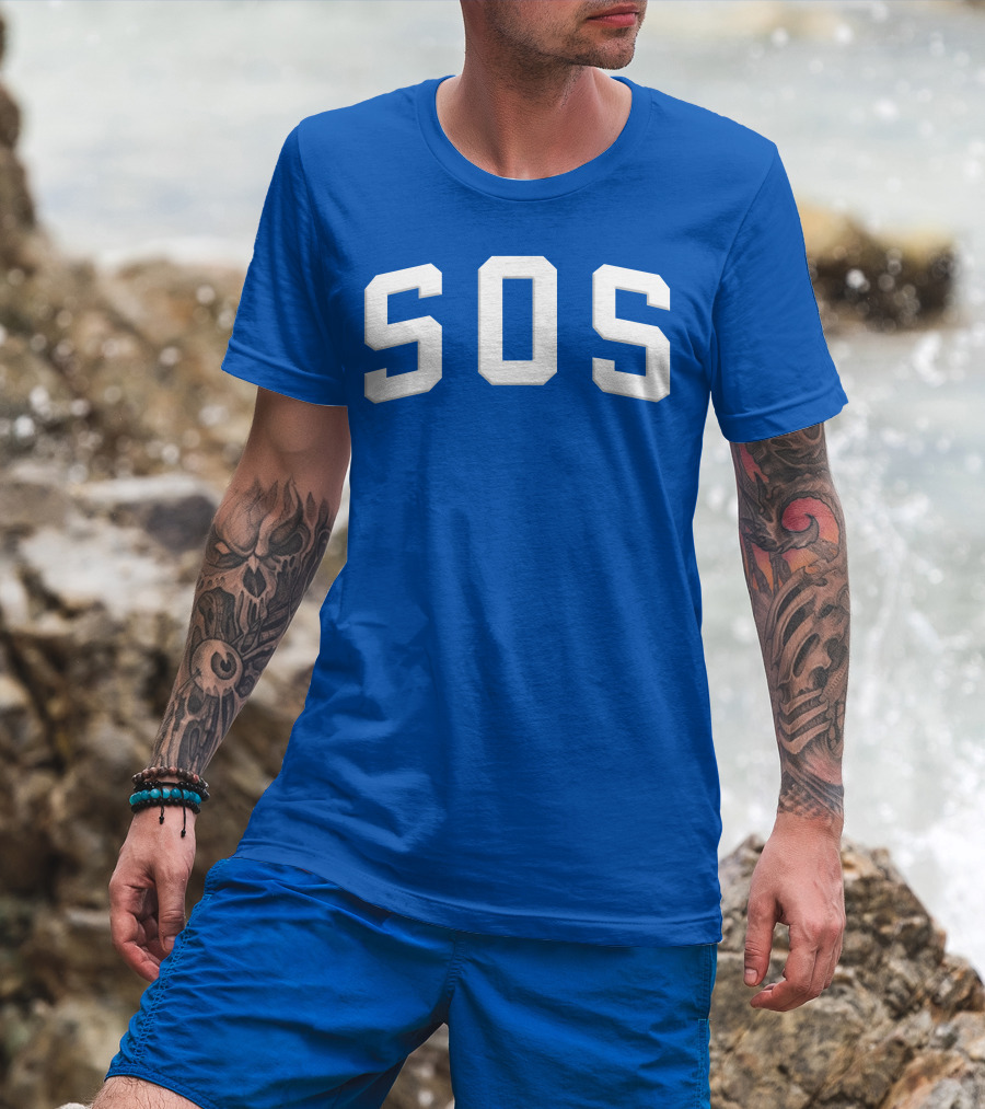 SZA SOS Bold Blue Athletic T-Shirt