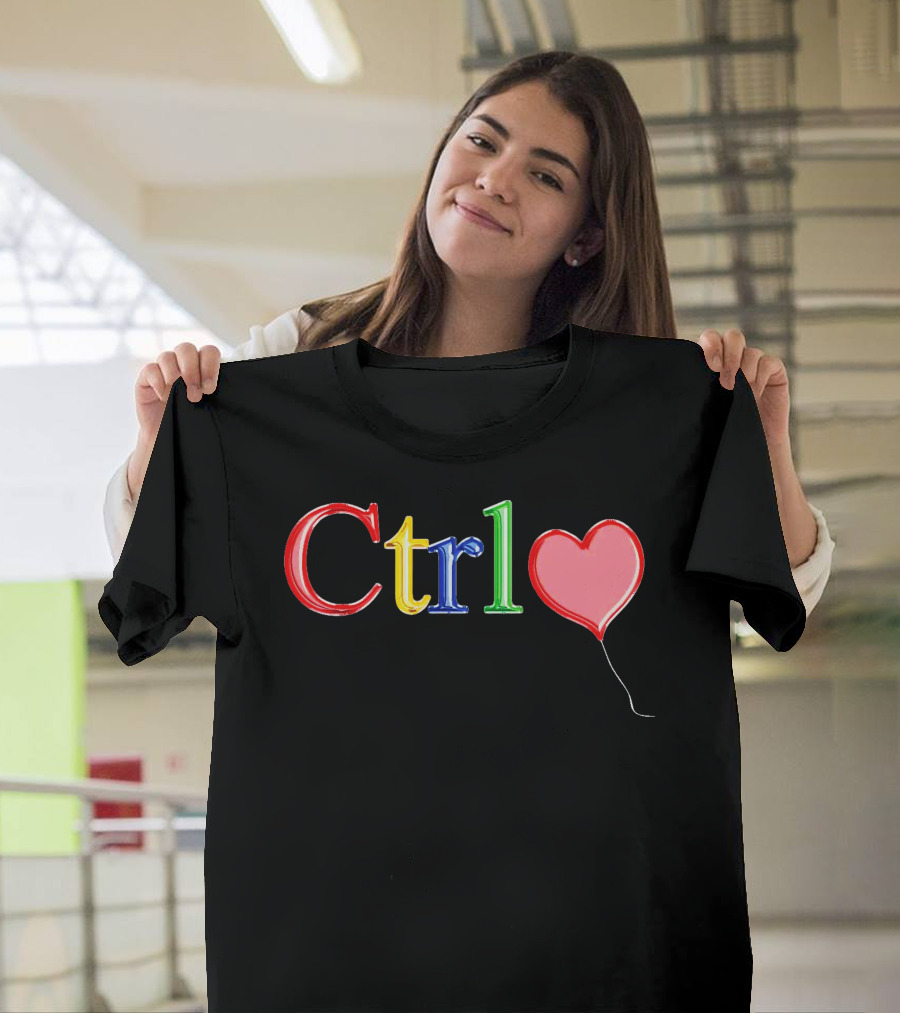 Ctrl Heart Balloon Colorful Letters T-Shirt