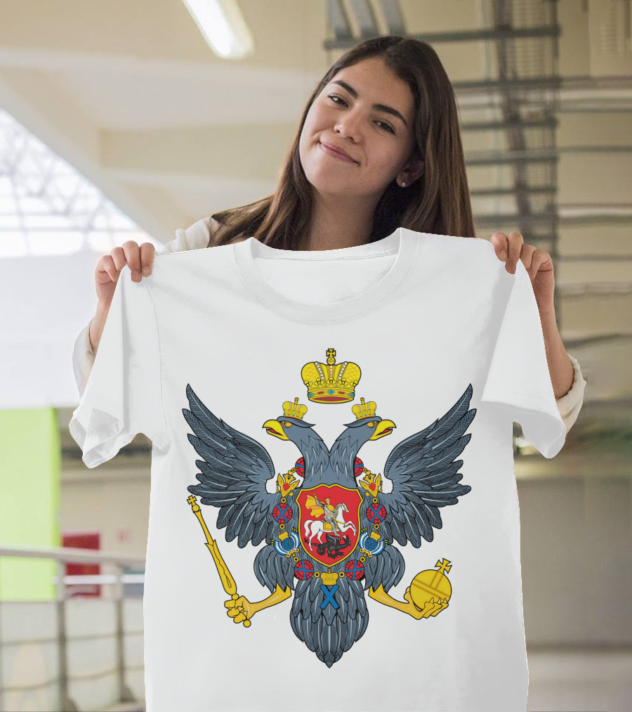 Coat of Arms of Russia Double-Headed Eagle Emblem T-Shirt