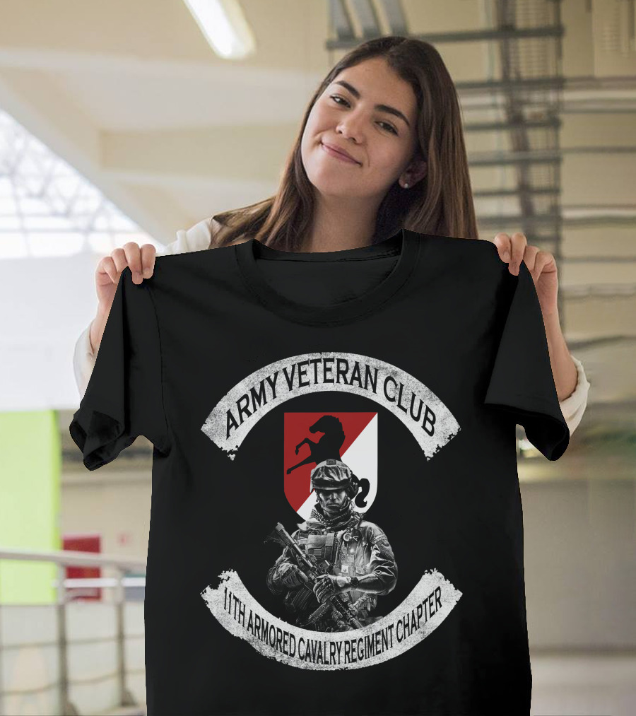 Army Veteran Club 11Th Armored Cavalry Regiment Chapter T-Shirt