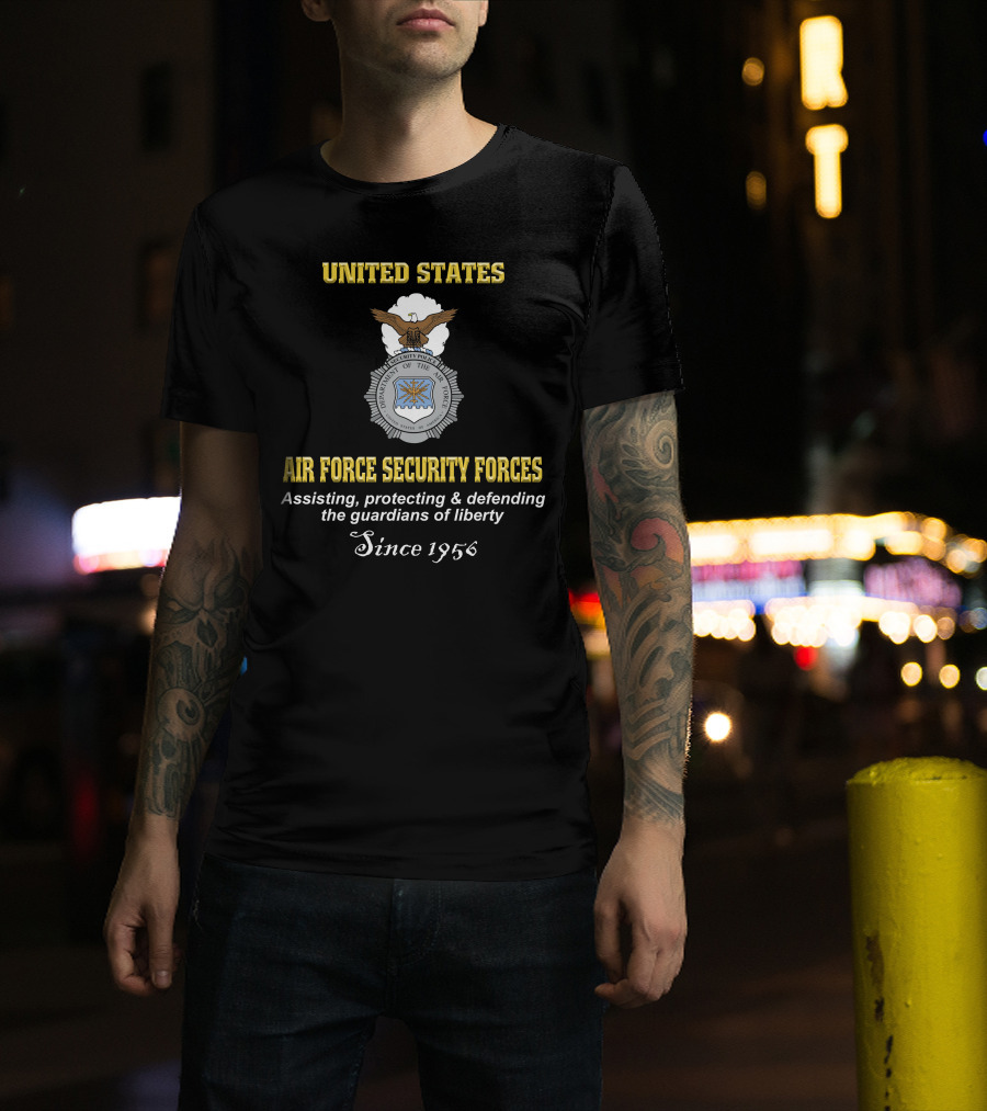 United States Air Force Security Forces Assisting Protecting Defending Since 1956 T-Shirt