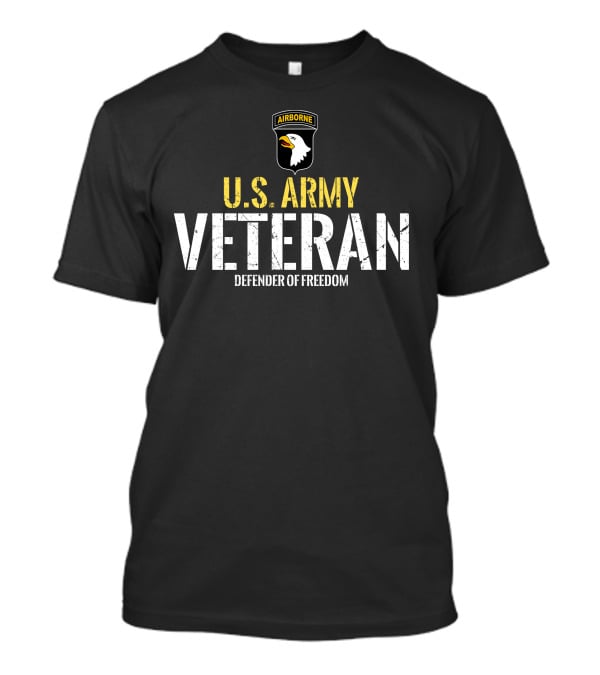 U.s. Army Airborne Veteran Defender Of Freedom T-Shirt