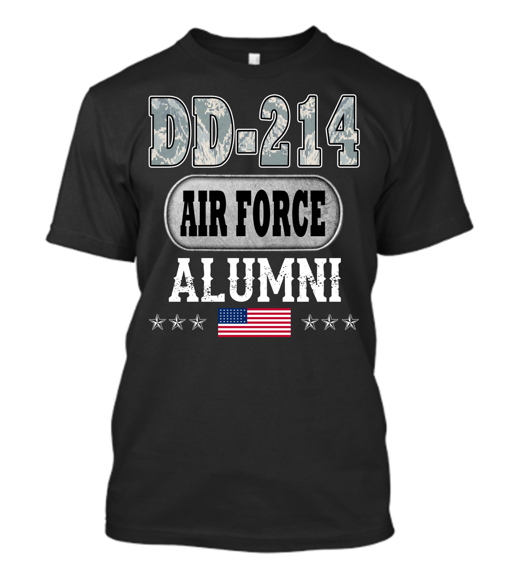 Dd-214 Air Force Alumni Usa Flag Stars T-Shirt