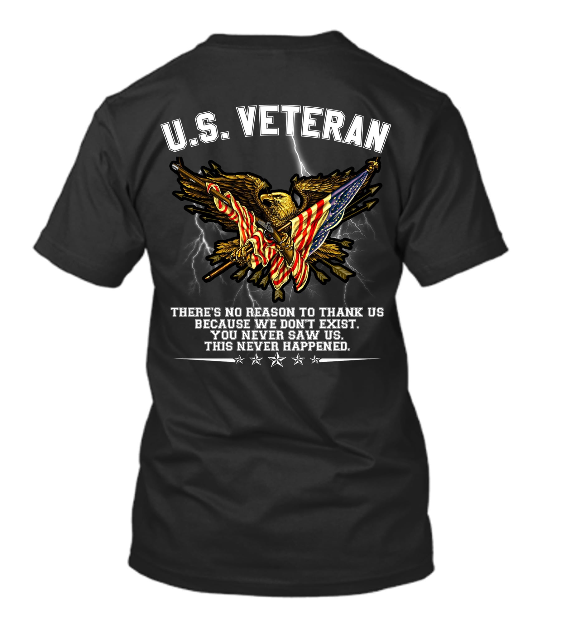 U.s. Veteran Eagle American Flag Patriotic Military Tribute T-Shirt