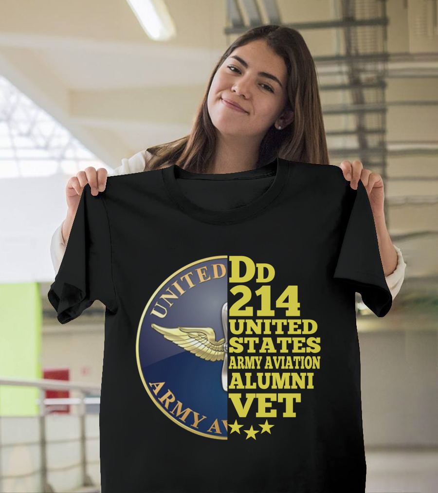 Dd 214 United States Army Aviation Alumni Vet Stars T-Shirt