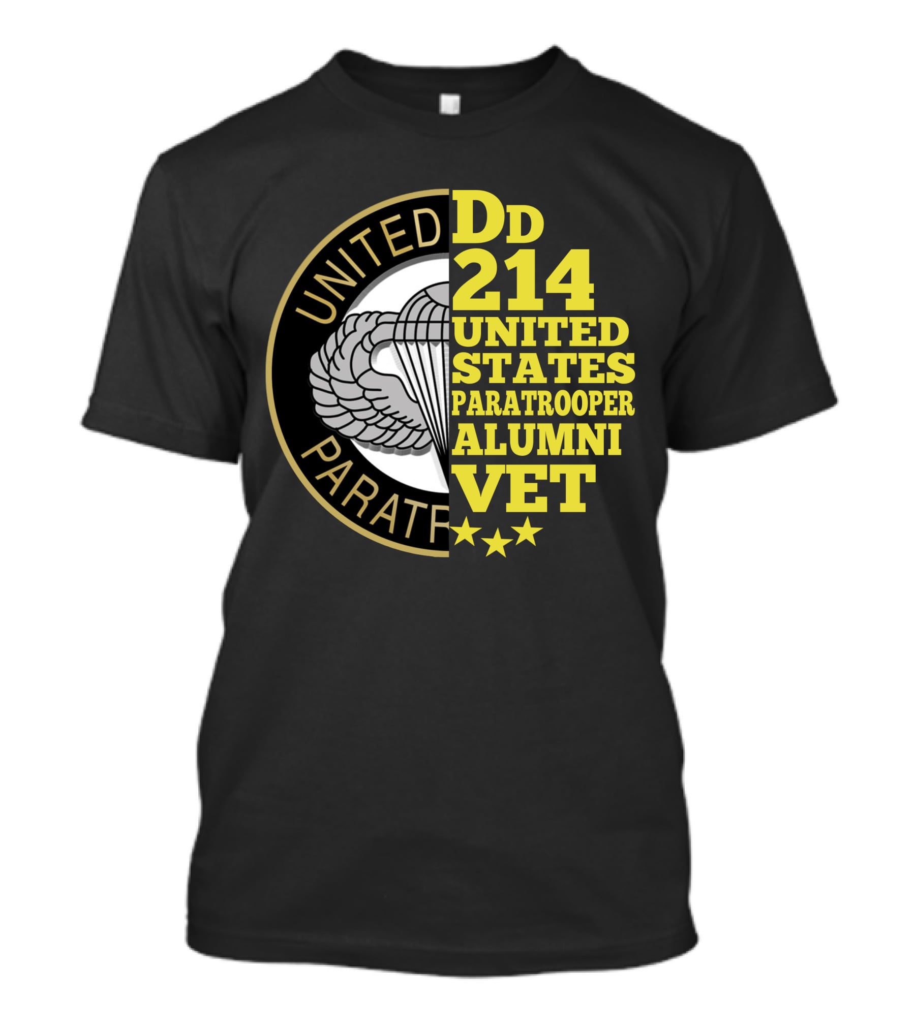 Dd 214 United States Paratrooper Alumni Vet Stars T-Shirt