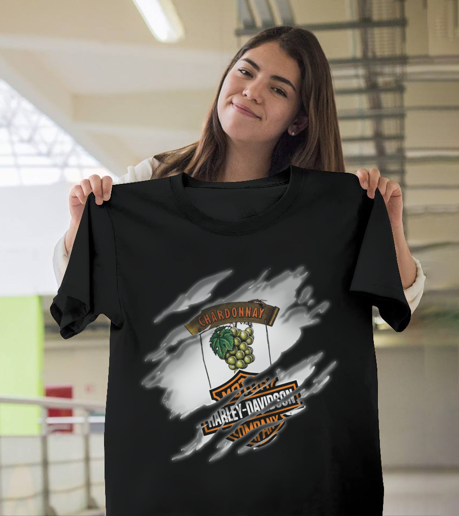 Chardonnay Harley Davidson Grapes Motorcycle T-Shirt