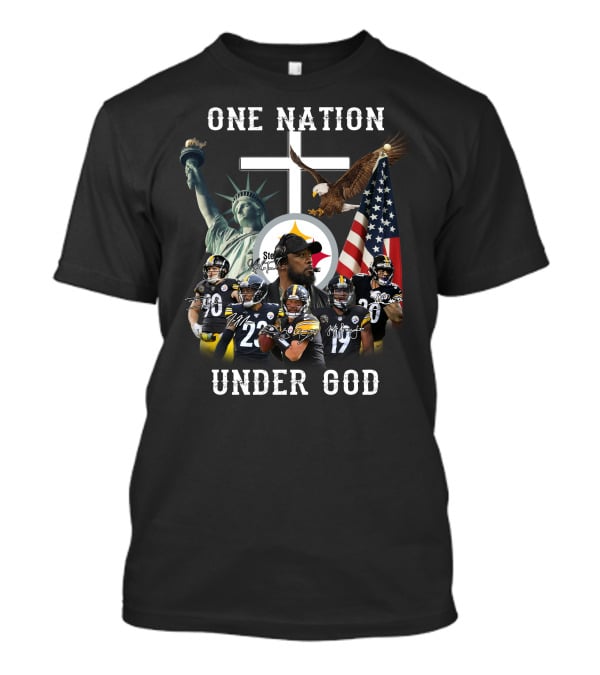 One Nation Under God Steelers Liberty Eagle Flag T-Shirt