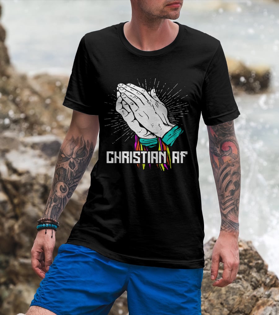 Bray Wyatt Responds Christian AF Praying Hands Với ánh Sáng Tỏa Sáng T-Shirt