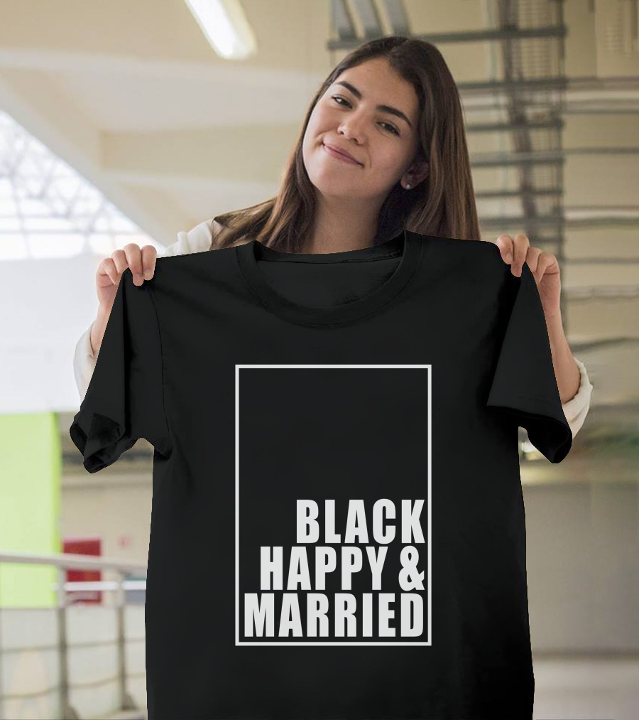 Black Happy and Married T-Shirt