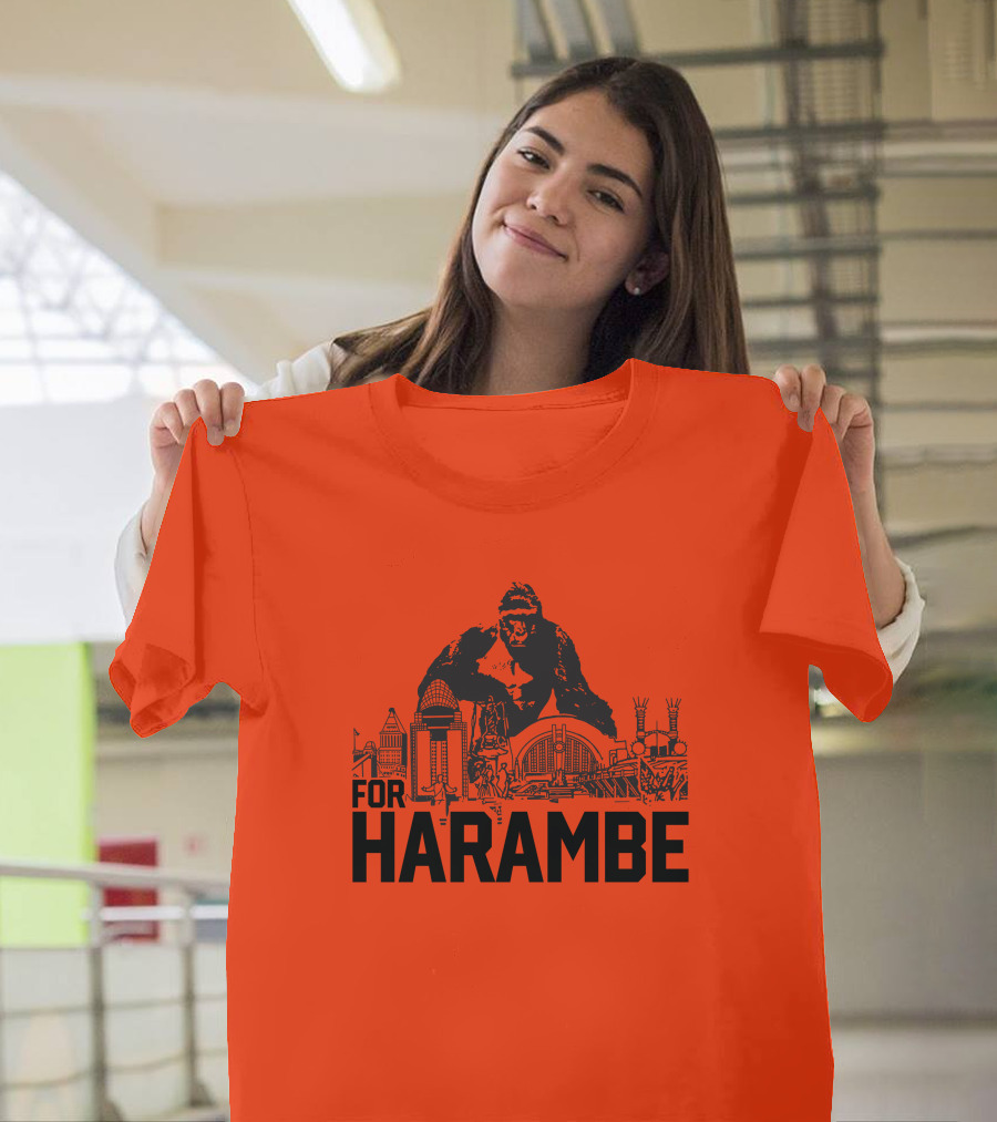 For Harambe Cincinnati Skyline Iconic Gorilla T-Shirt