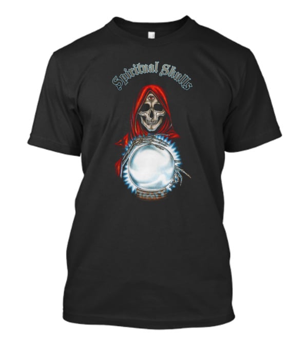 Spiritual Skulls Mystic Reaper With Crystal Ball T-Shirt