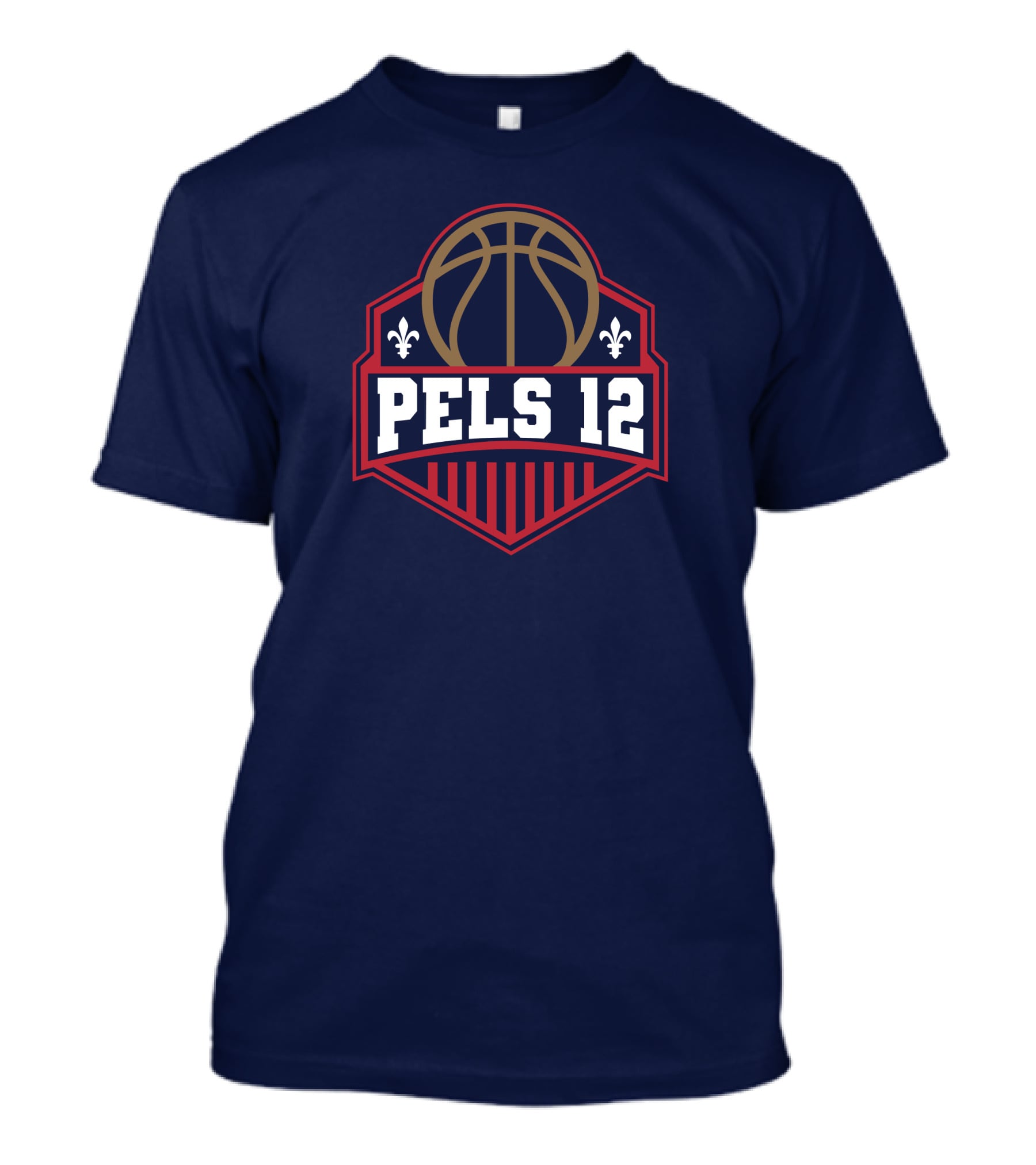 Pels 12 Basketball Fleur-de-lis Emblem T-Shirt