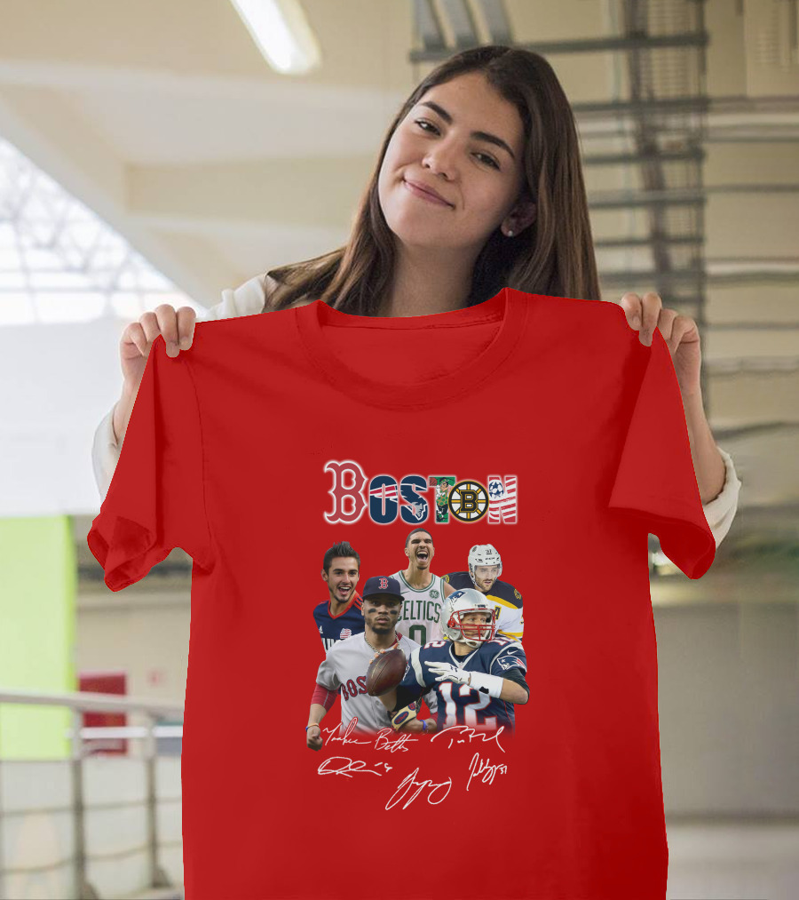Boston Anniversary Patriots Celtics Red Sox Bruins Players T-Shirt