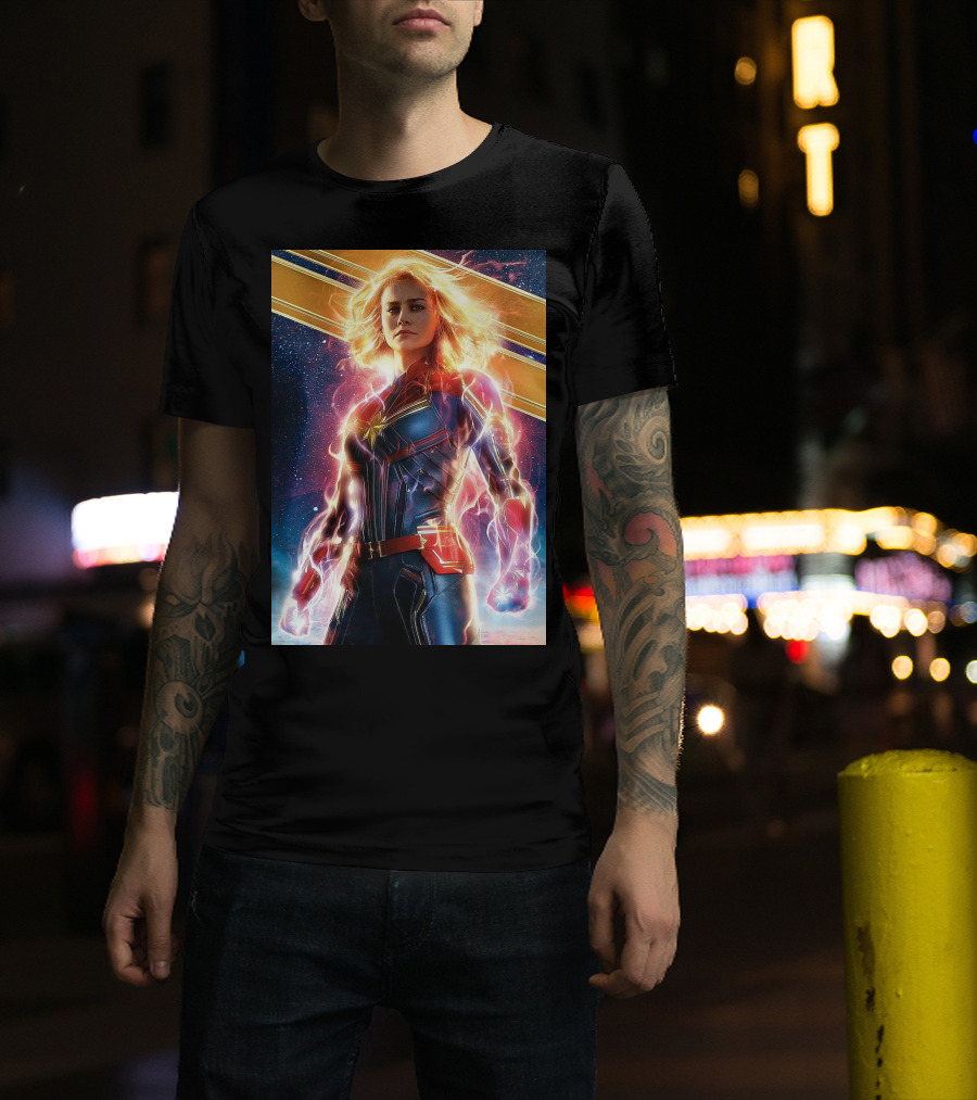 Captain Marvel Shining Heroic Power Cosmic Energy T-Shirt