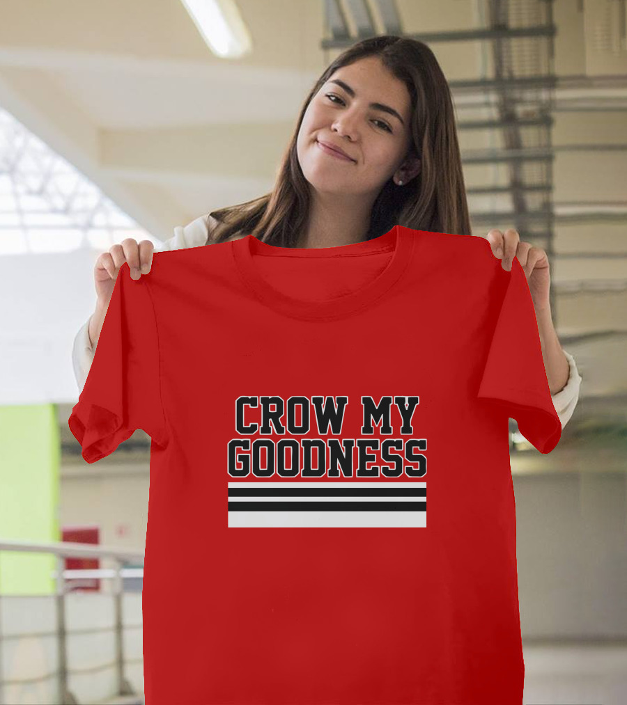 CROW MY GOODNESS Black and White Stripes T-Shirt