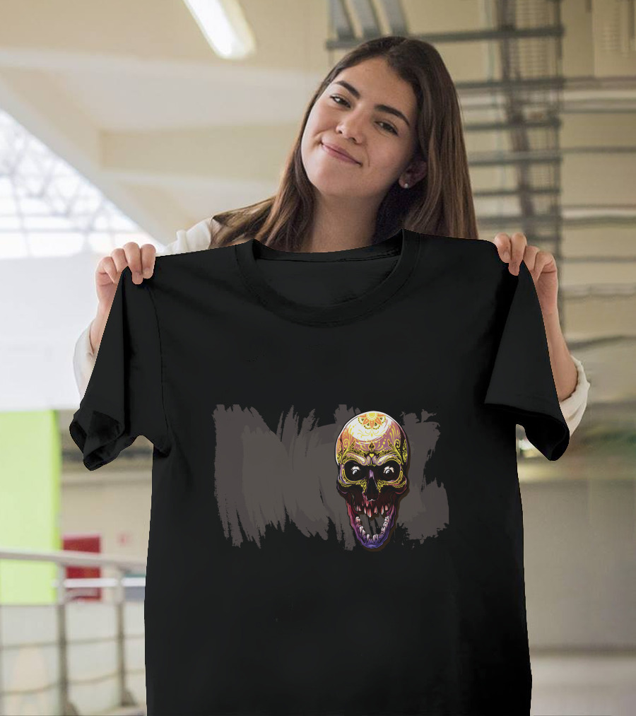 Skull Scary Horror Psychedelic T-Shirt