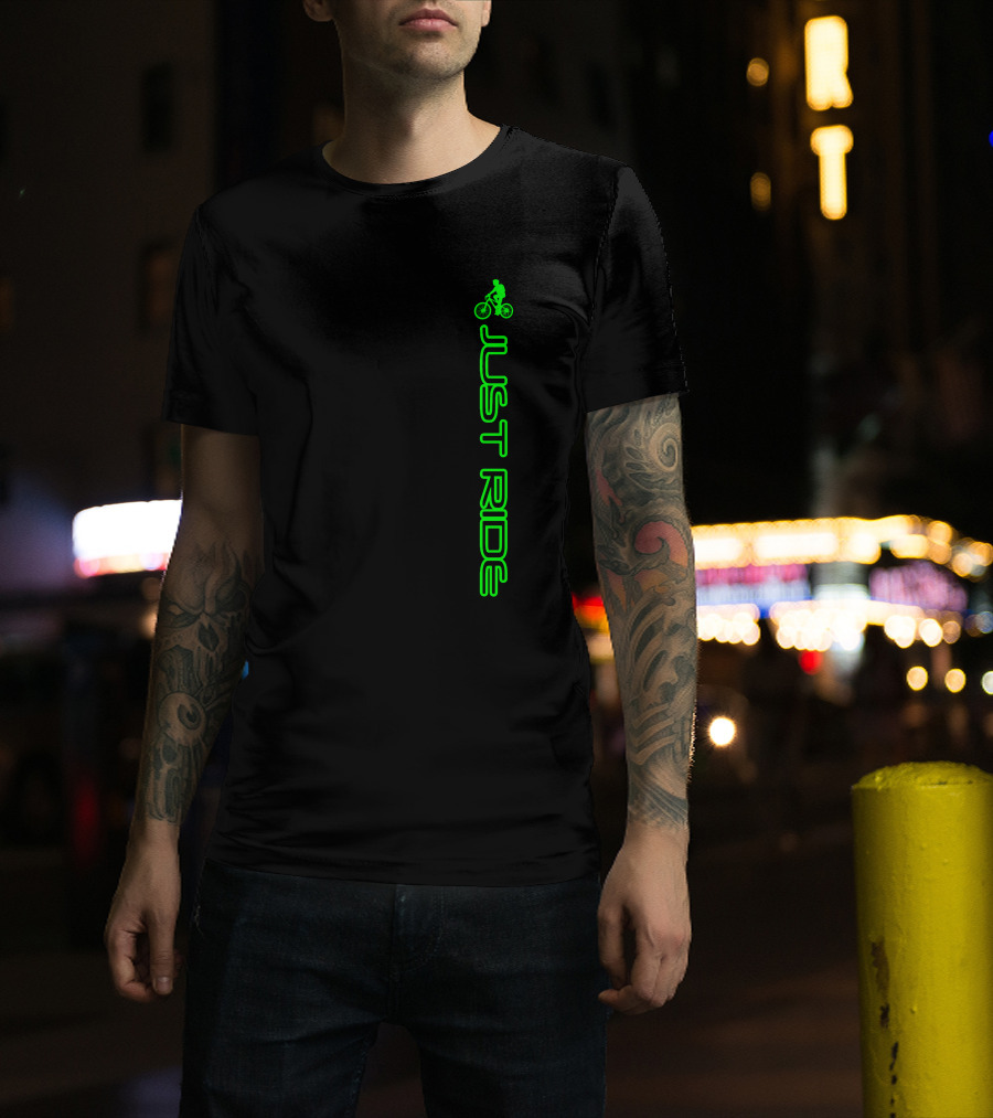 Just Ride Neon Green Bike T-Shirt
