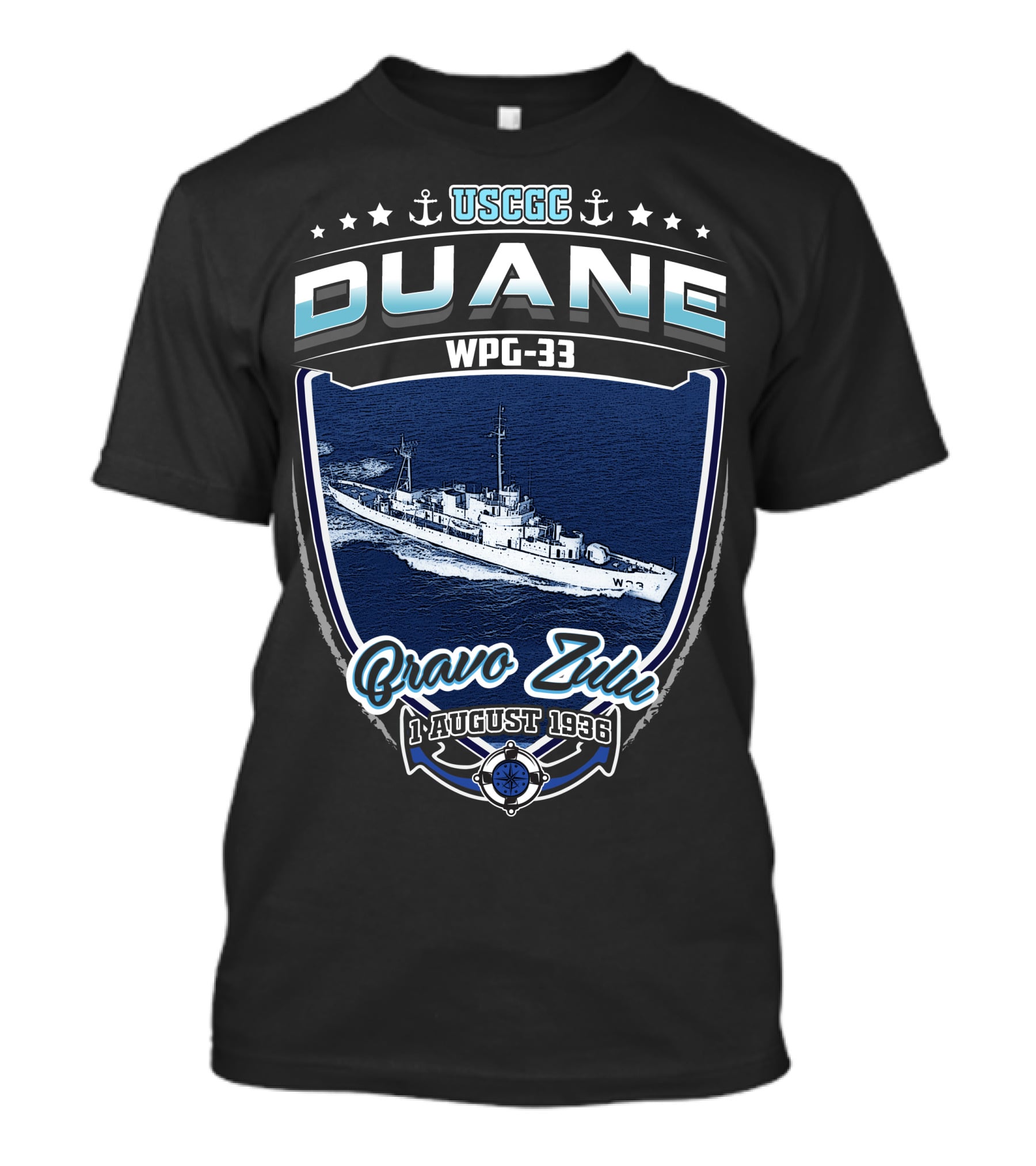 Uscgc Duane Wpg-33 Bravo Zulu 1 August 1936 T-Shirt