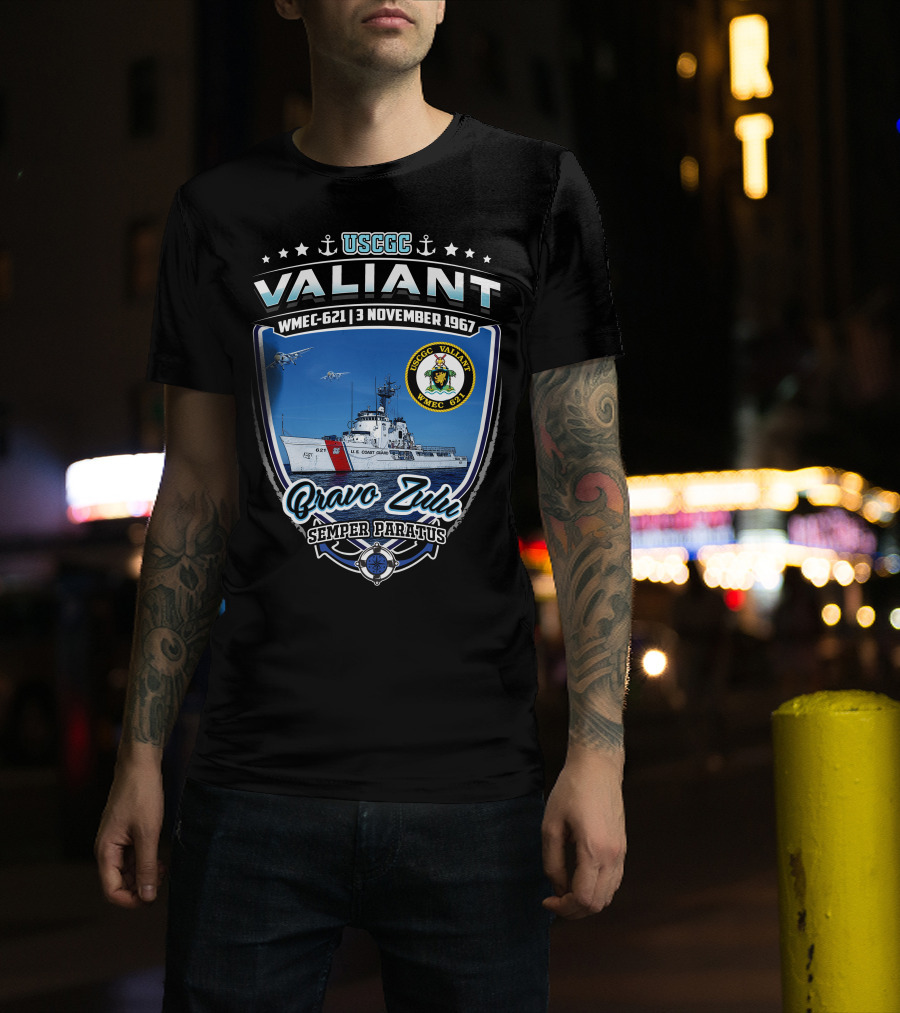Uscgc Valiant Wmec-621 3 November 1967 Bravo Zulu Semper Paratus T-Shirt