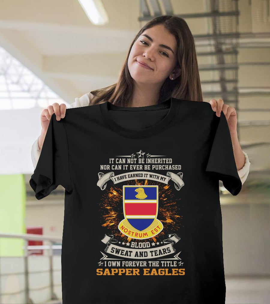 326Th Engineer Battalion Nostrum Est Sapper Eagles Blood Sweat And Tears T-Shirt