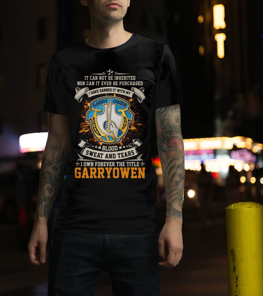 Blood Sweat And Tears Garry Owen 7th Cavalry Regiment T-Shirt