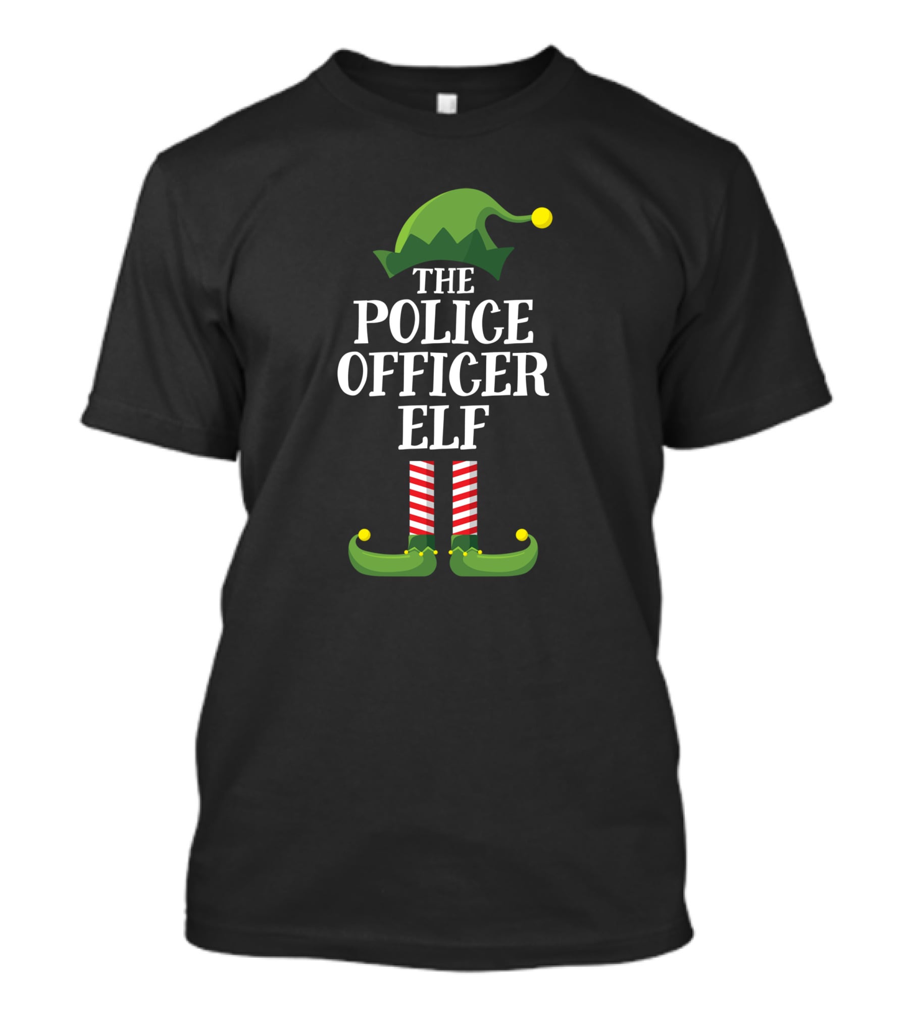 The Police Officer Elf Matching Family Christmas Party Pajamas T-Shirt
