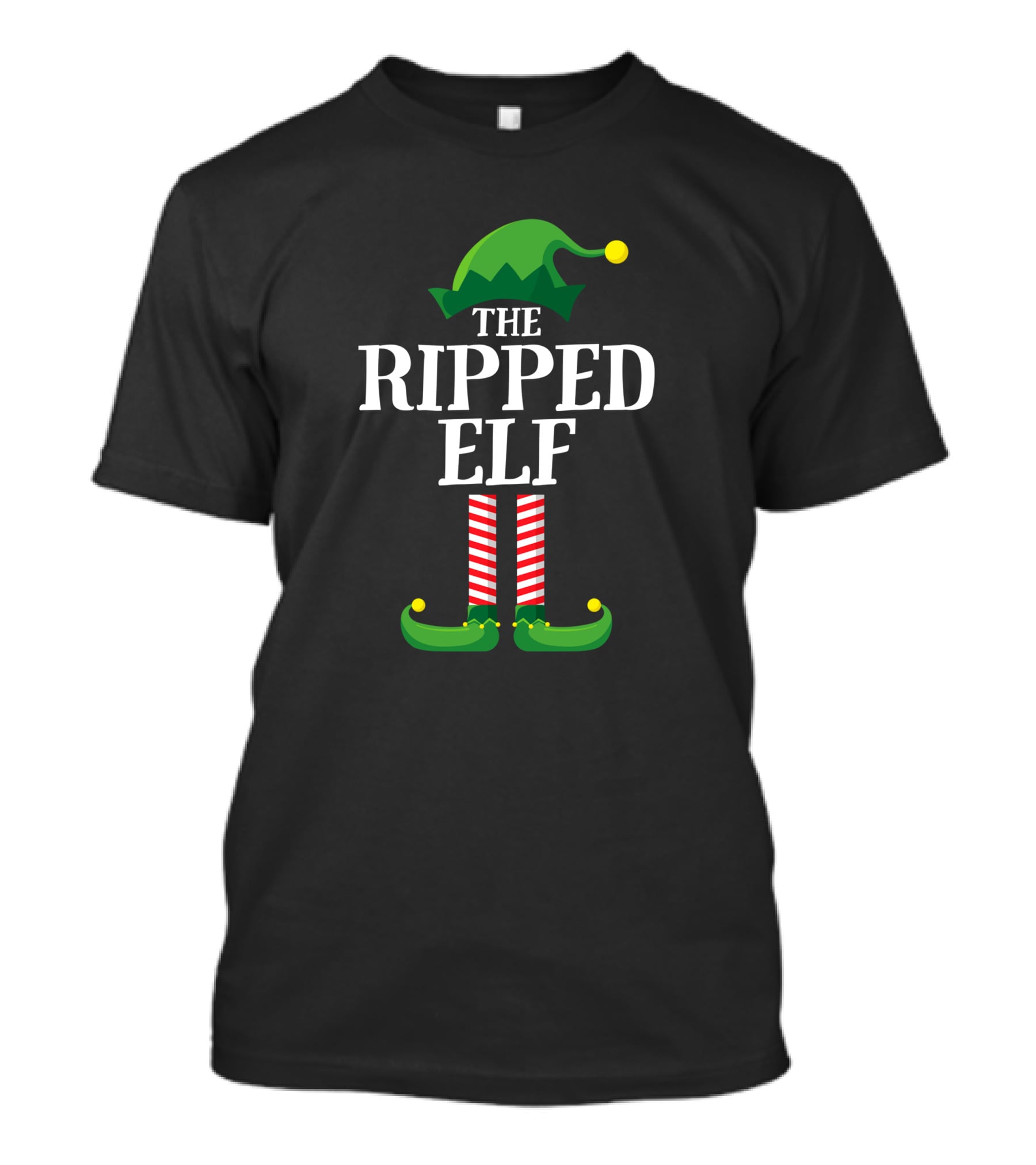 Ripped Elf Matching Family Group Christmas Party Festive T-Shirt