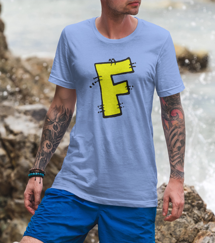 Forbush Man Large Yellow F Comic T-Shirt