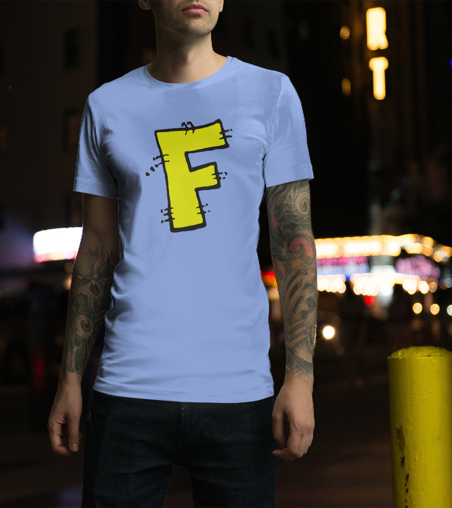Forbush Man Large Yellow F Comic T-Shirt