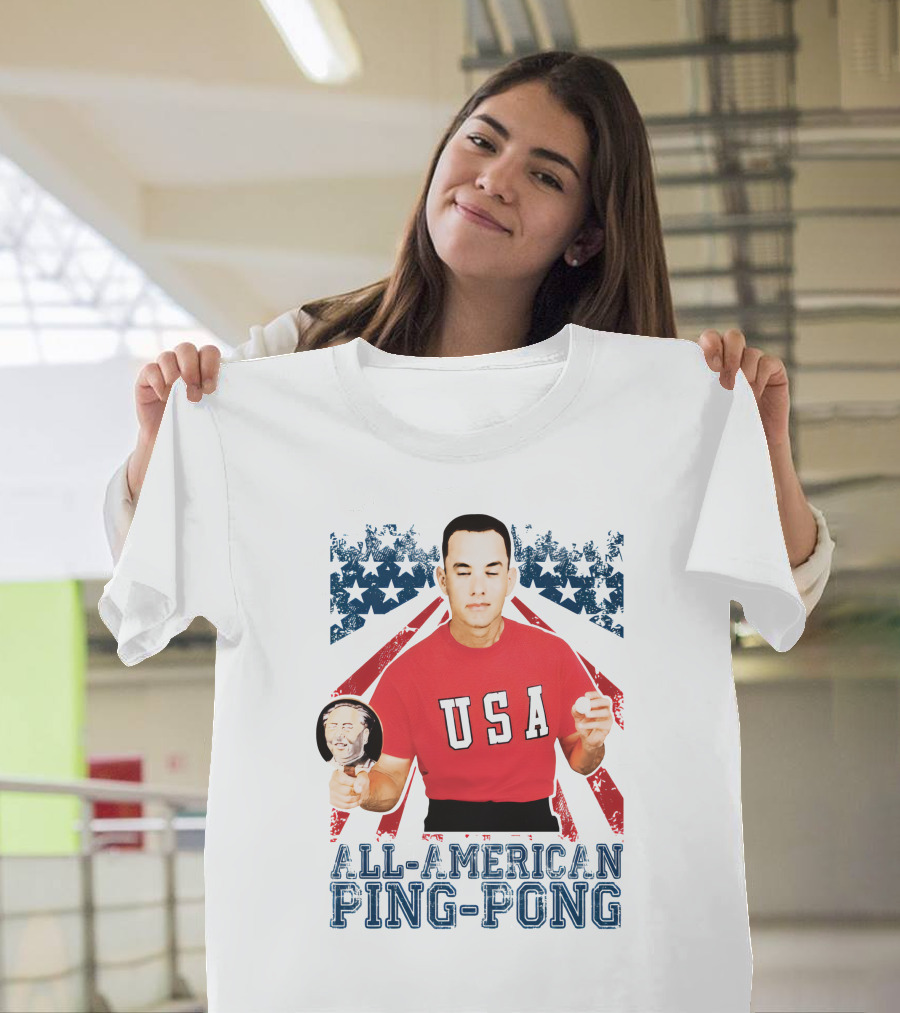 USA All-American Ping Pong Forrest Gump T-Shirt