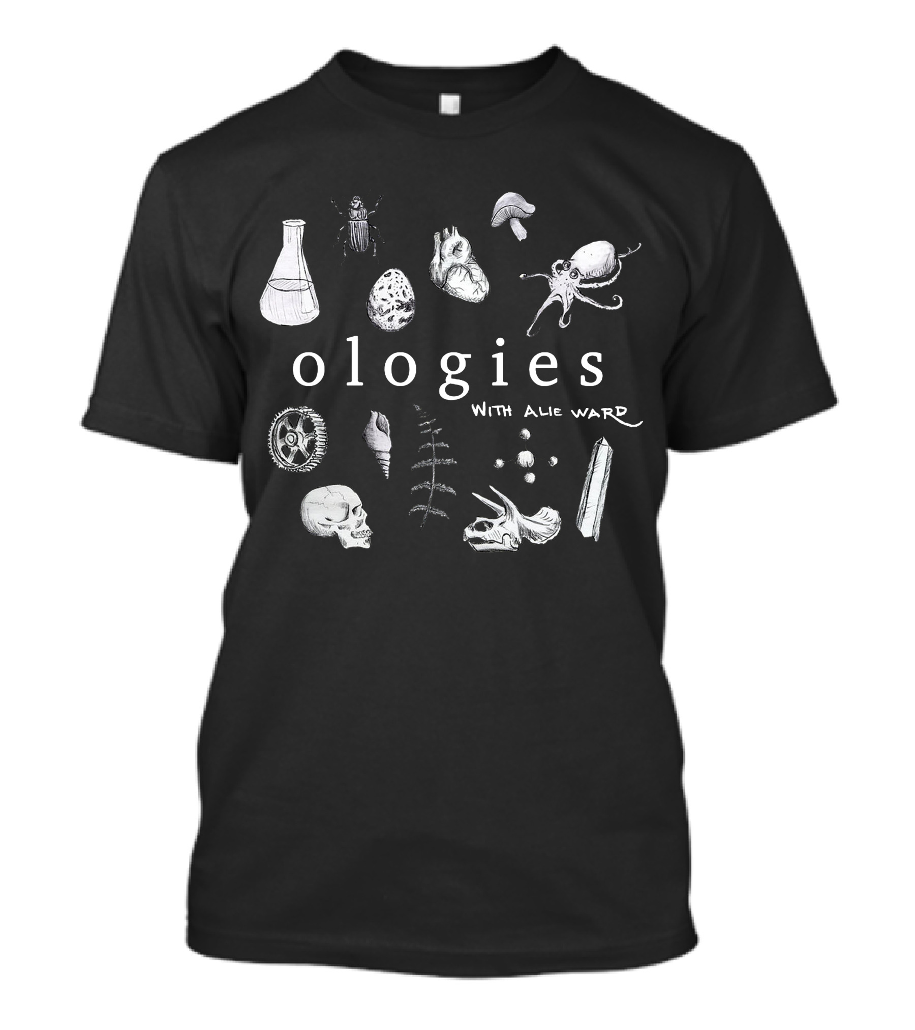 Ologies With Alie Ward Beaker Octopus Skull Crystals Insect T-Shirt