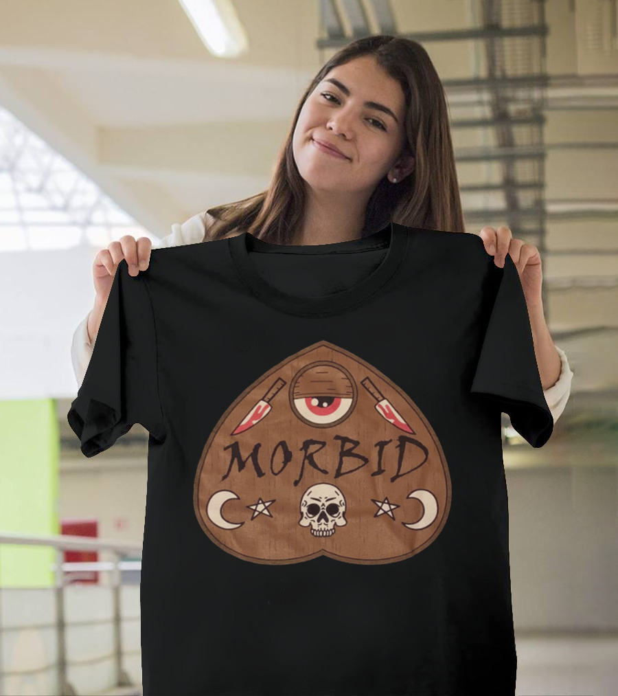 Morbid Podcast Merch Skull Crescent Knives Eyeball T-Shirt