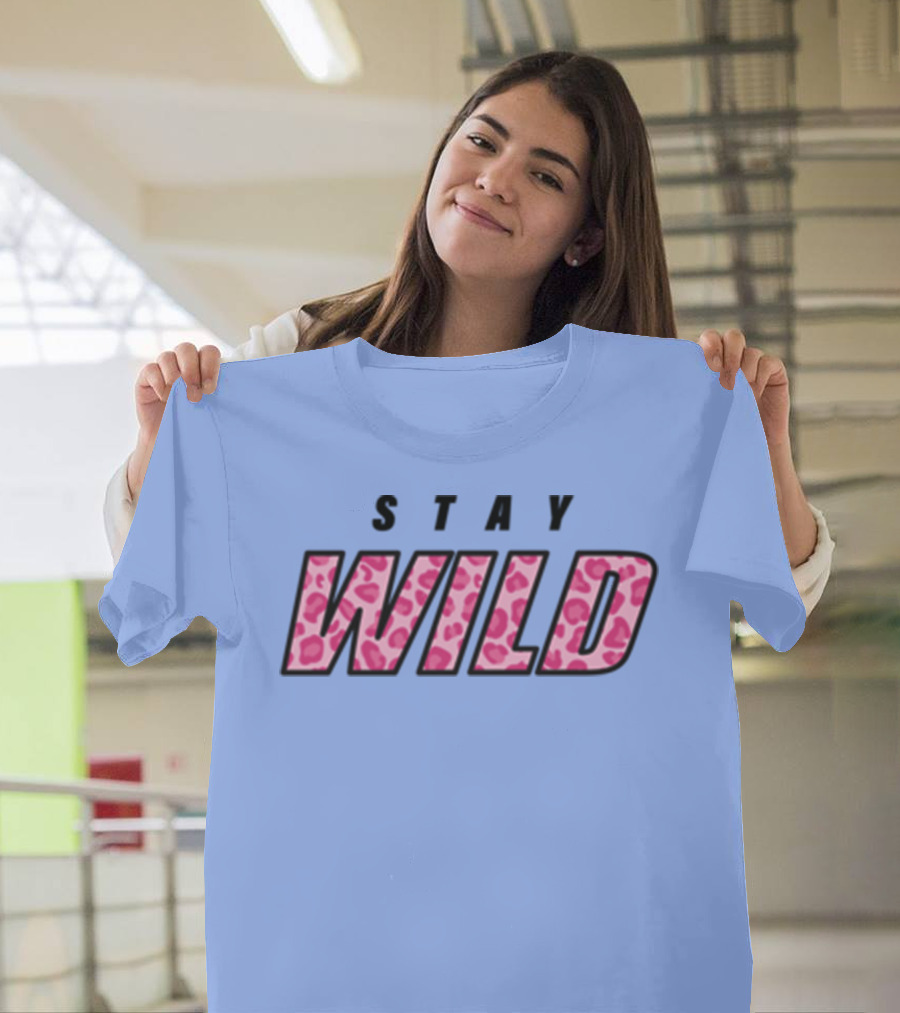 STAY WILD Leopard Print T-Shirt
