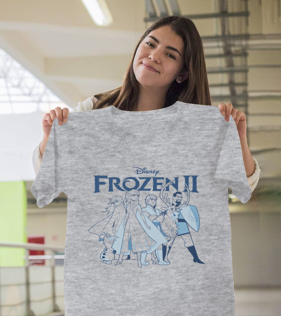 Disney Frozen II Anna Elsa Olaf Kristoff Sven Group Image T-Shirt