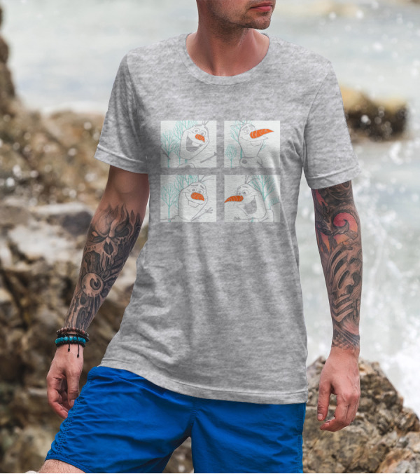 Frozen 2 Olaf Character Panels Winter Scenes T-Shirt