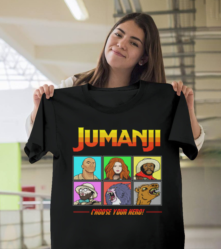 Jumanji Choose Your Hero Retro Characters Adventure T-Shirt