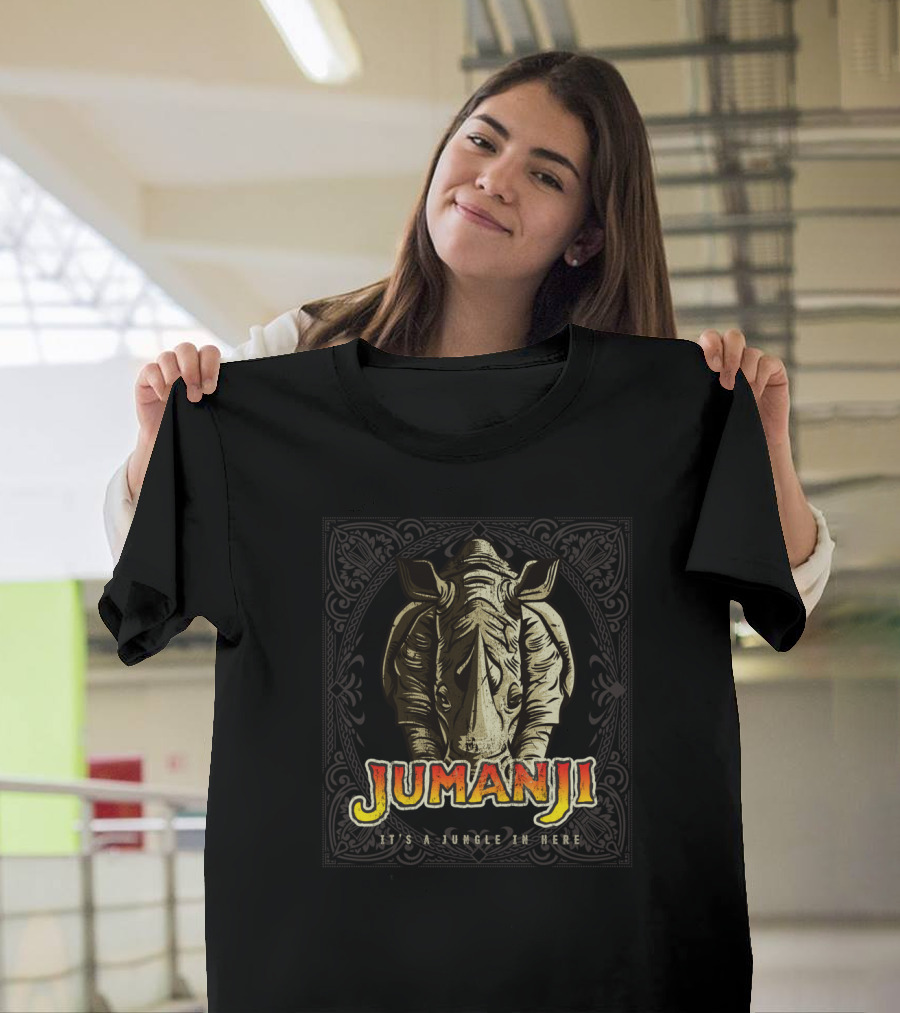 Jumanji Distressed Rhino It's a Jungle in Here T-Shirt