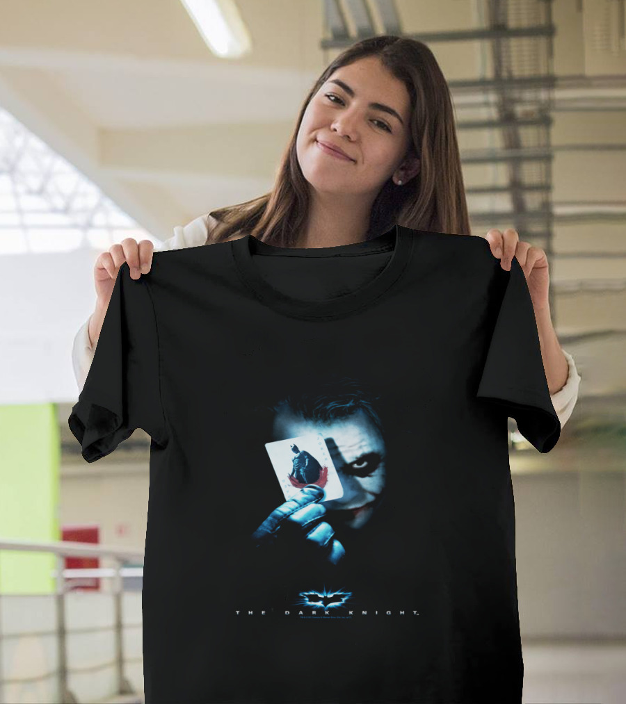 The Dark Knight Joker Batman Card Iconic Movie Villain Image T-Shirt
