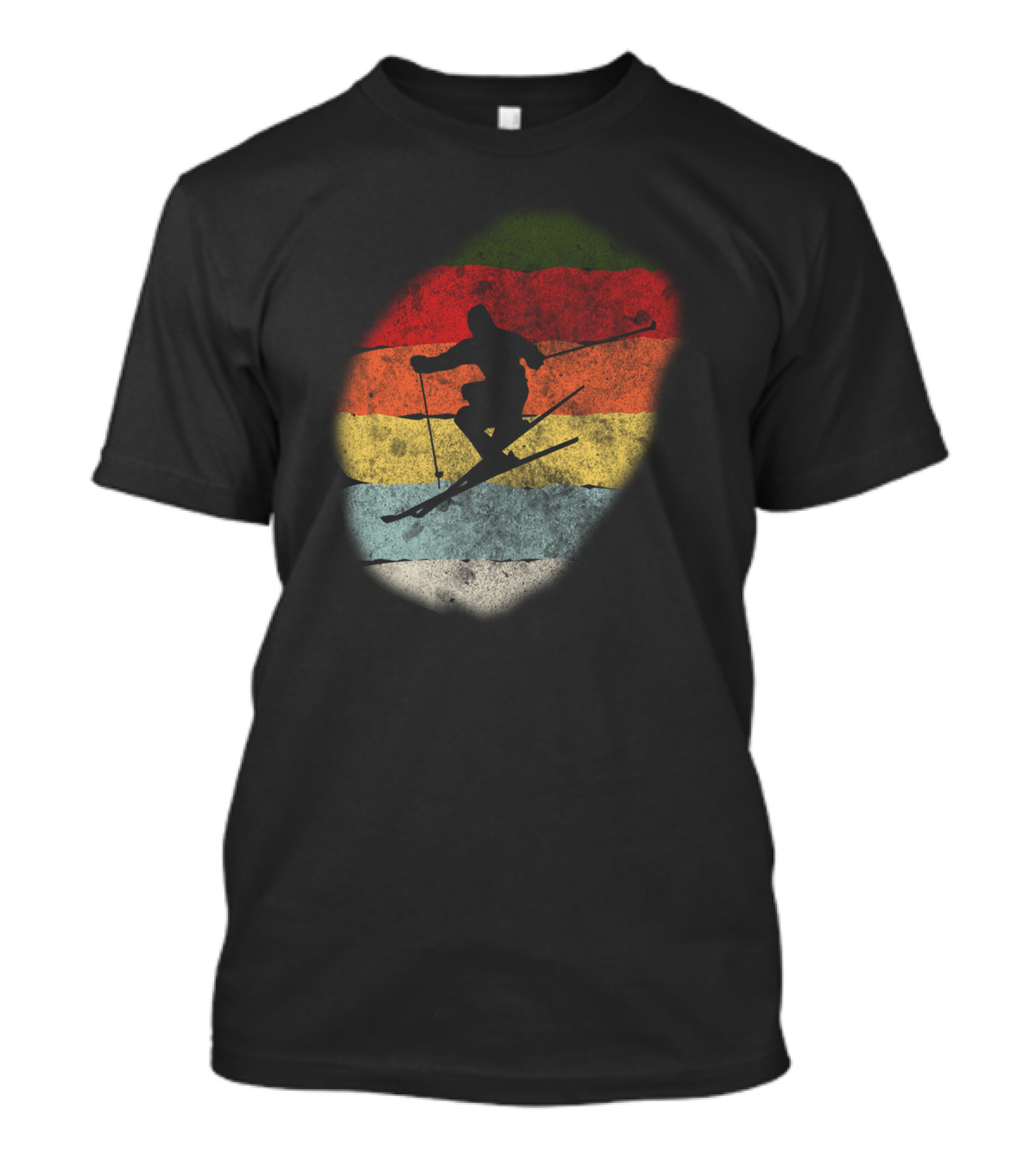 Retro Vintage Skiing Winter Birthday T-Shirt