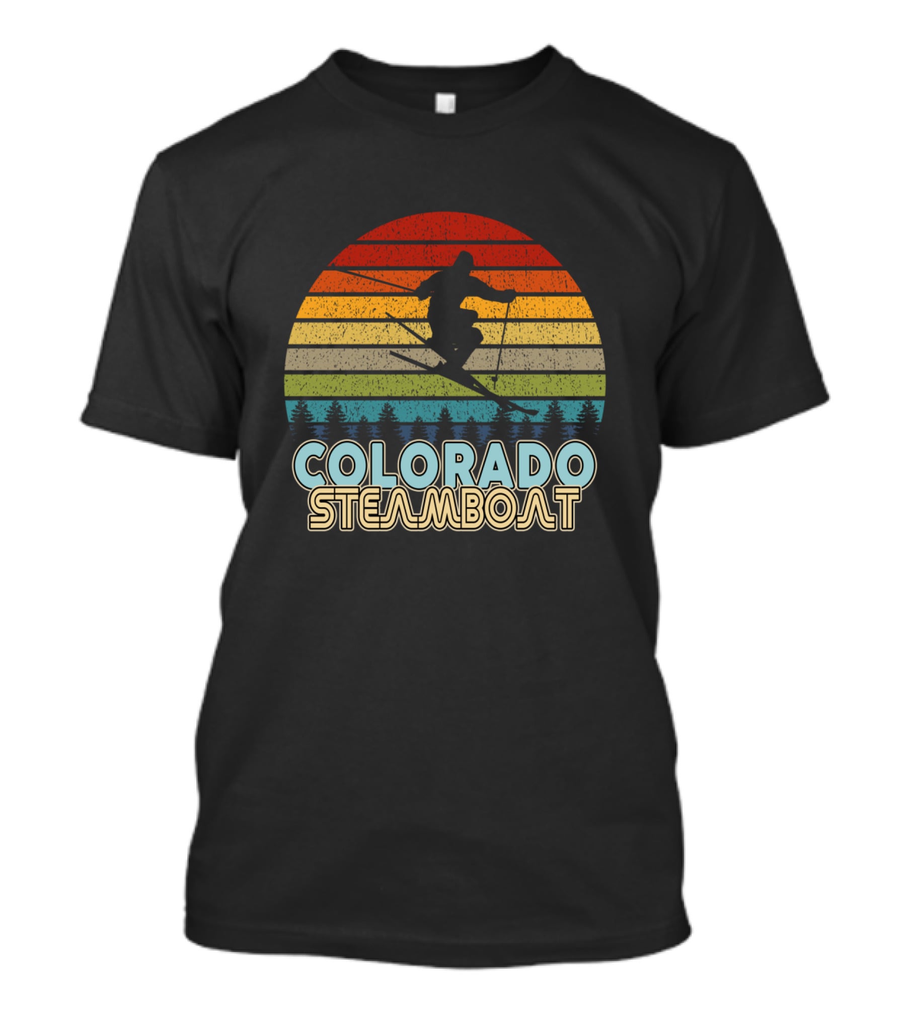 Colorado Steamboat Vintage Skiing Winter Skier T-Shirt